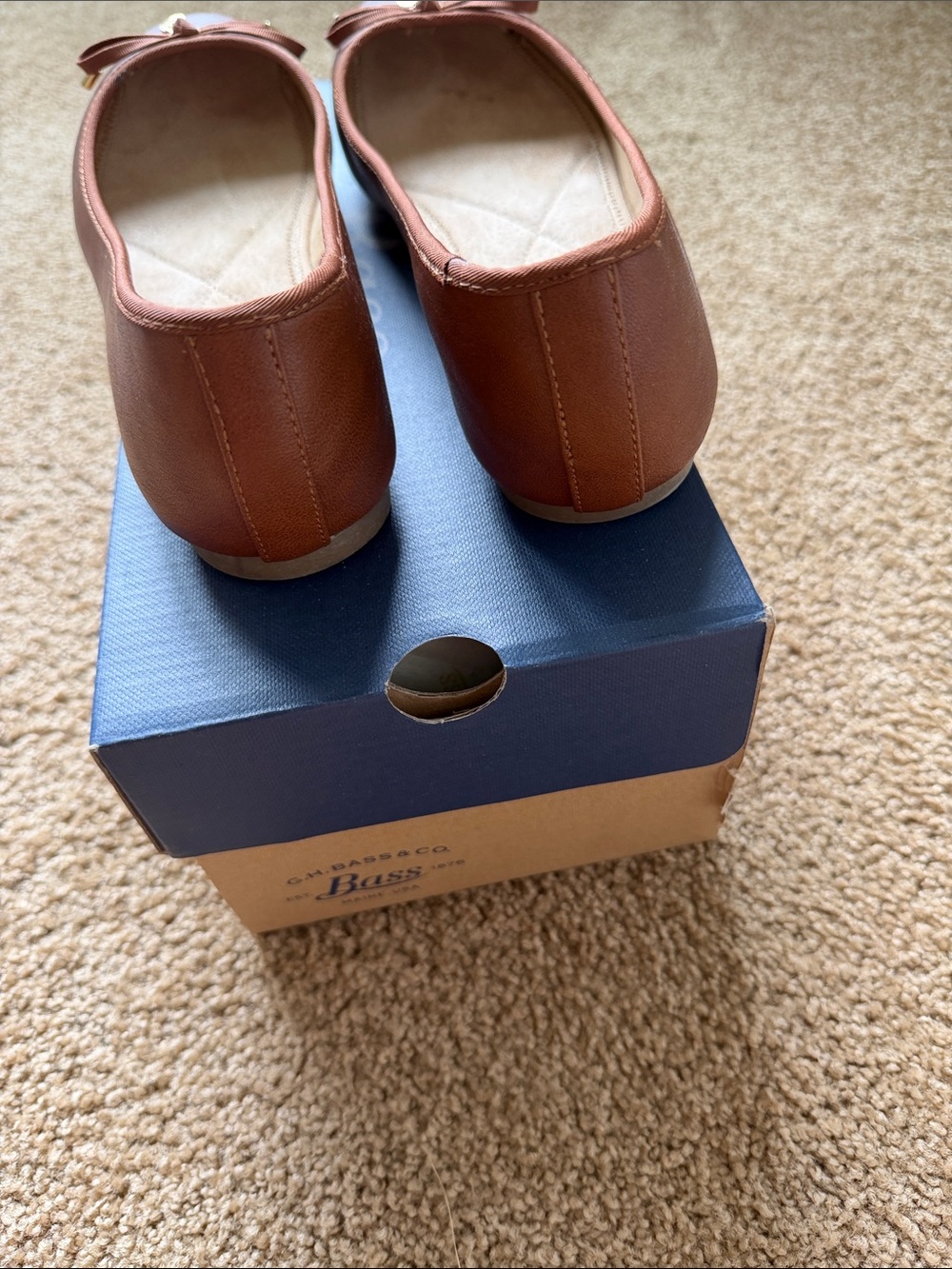 Bass Tan/BrownBow Ballet Flats - Picture 4 of 6